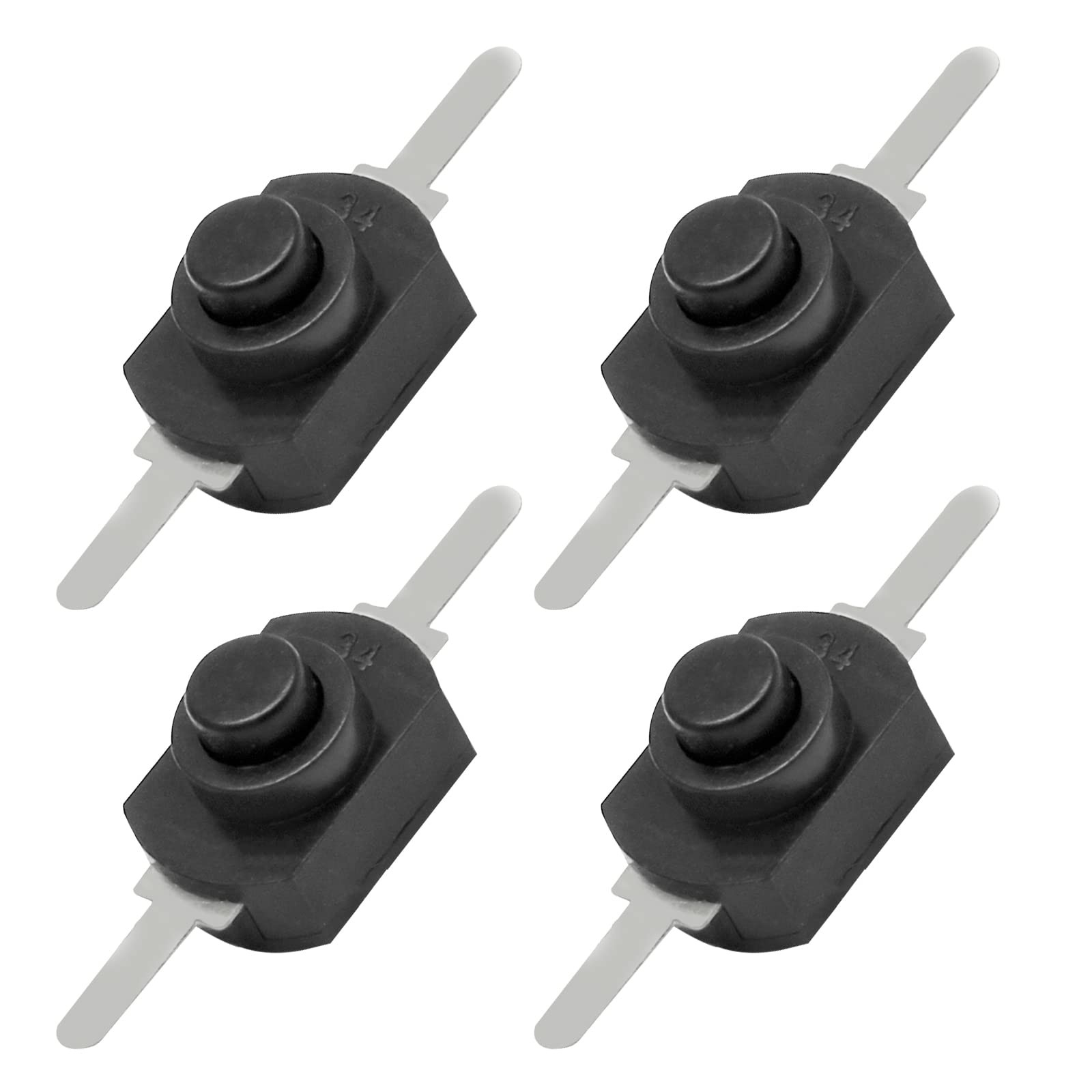 50pcs Black Latching Mini ON/Off Switch Self-Lock Micro Push Button Switch DC 30