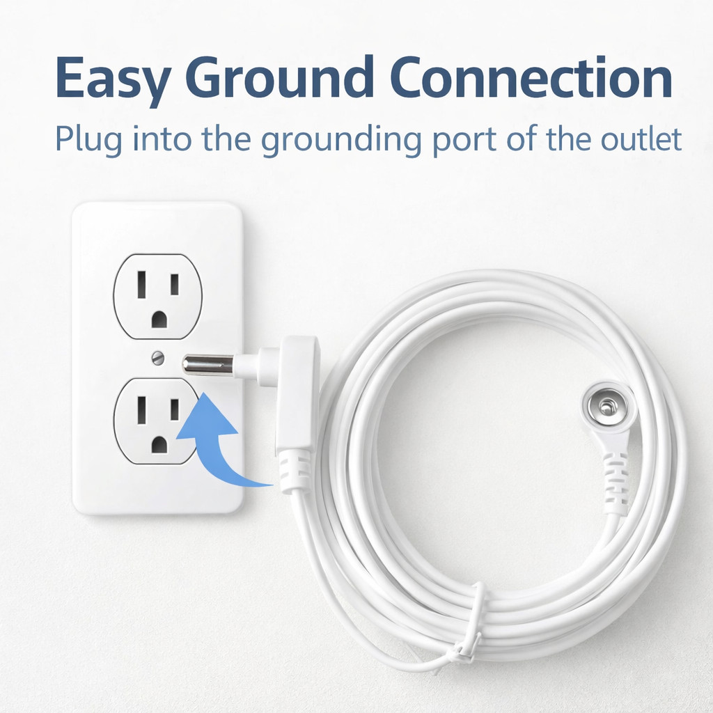 15FT Grounding Cord Replacement Cable Banana Plug Earthing Sheets Mats