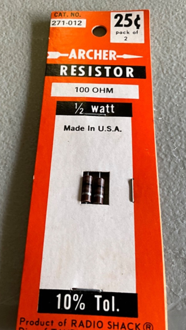 Lot of 7 Packs Vintage Various Archer Radio Shack Resistors 271-034/023/012/013