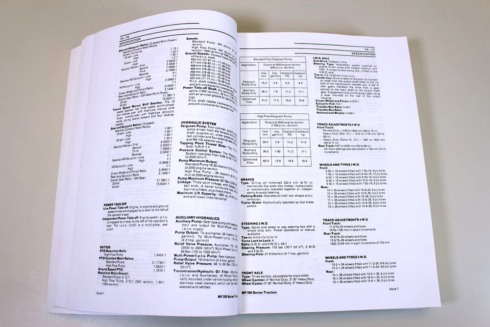 Massey Ferguson MF 200 Series MF 270 283 Tractor Service Manual Repair Workshop