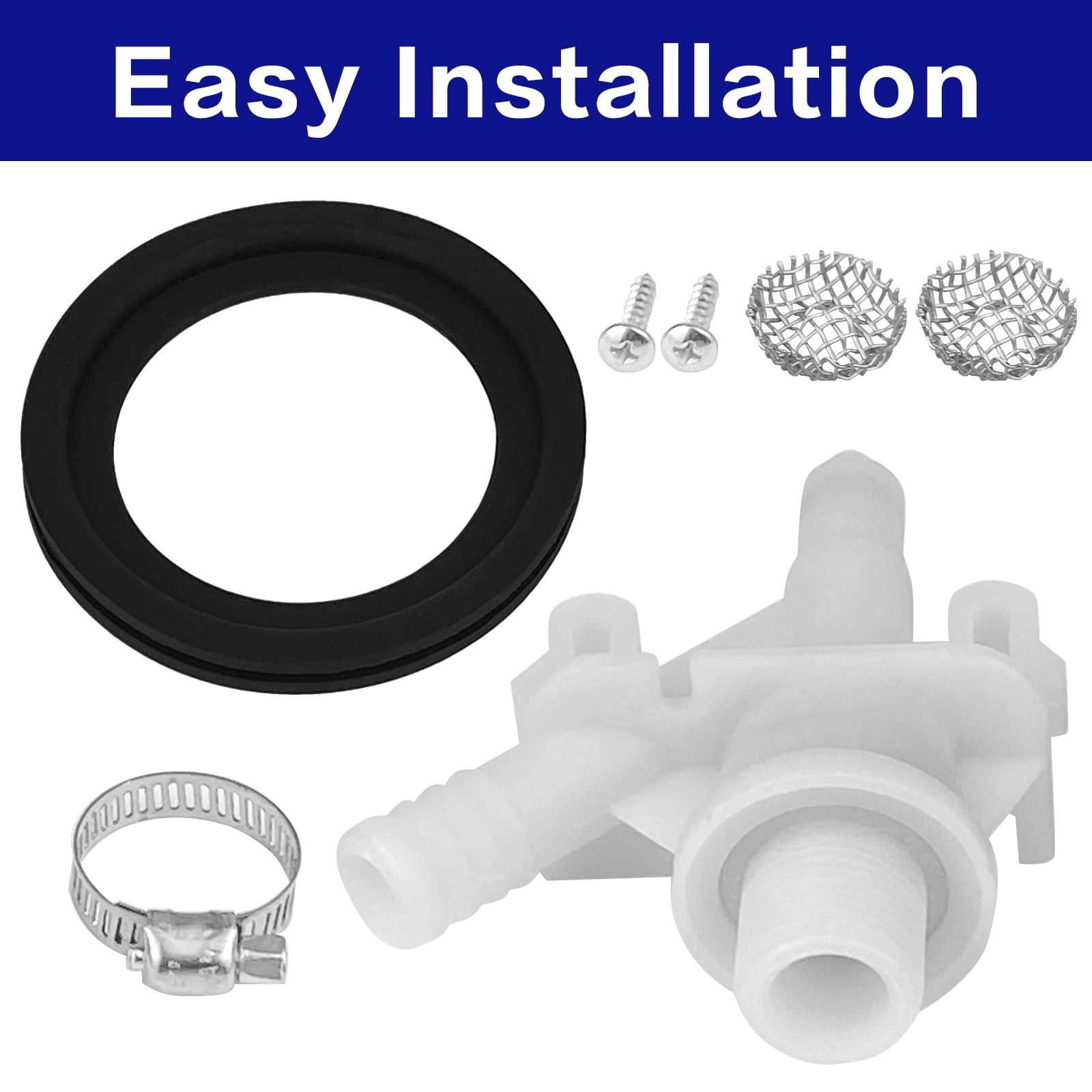 1 Kit 385311641 RV Toilet valve & flush ball seal parts, toilet White&Black