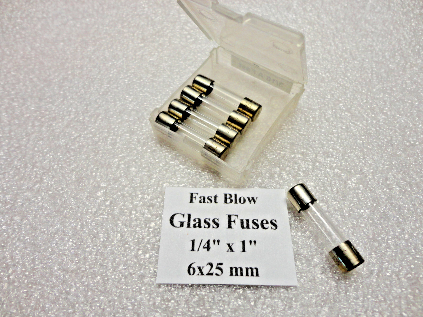 3/16 Amp, Fast Blow Glass Fuses, 6 x 25mm 1/4″ x 1″ 250 Volts, USA Quick Ship!
