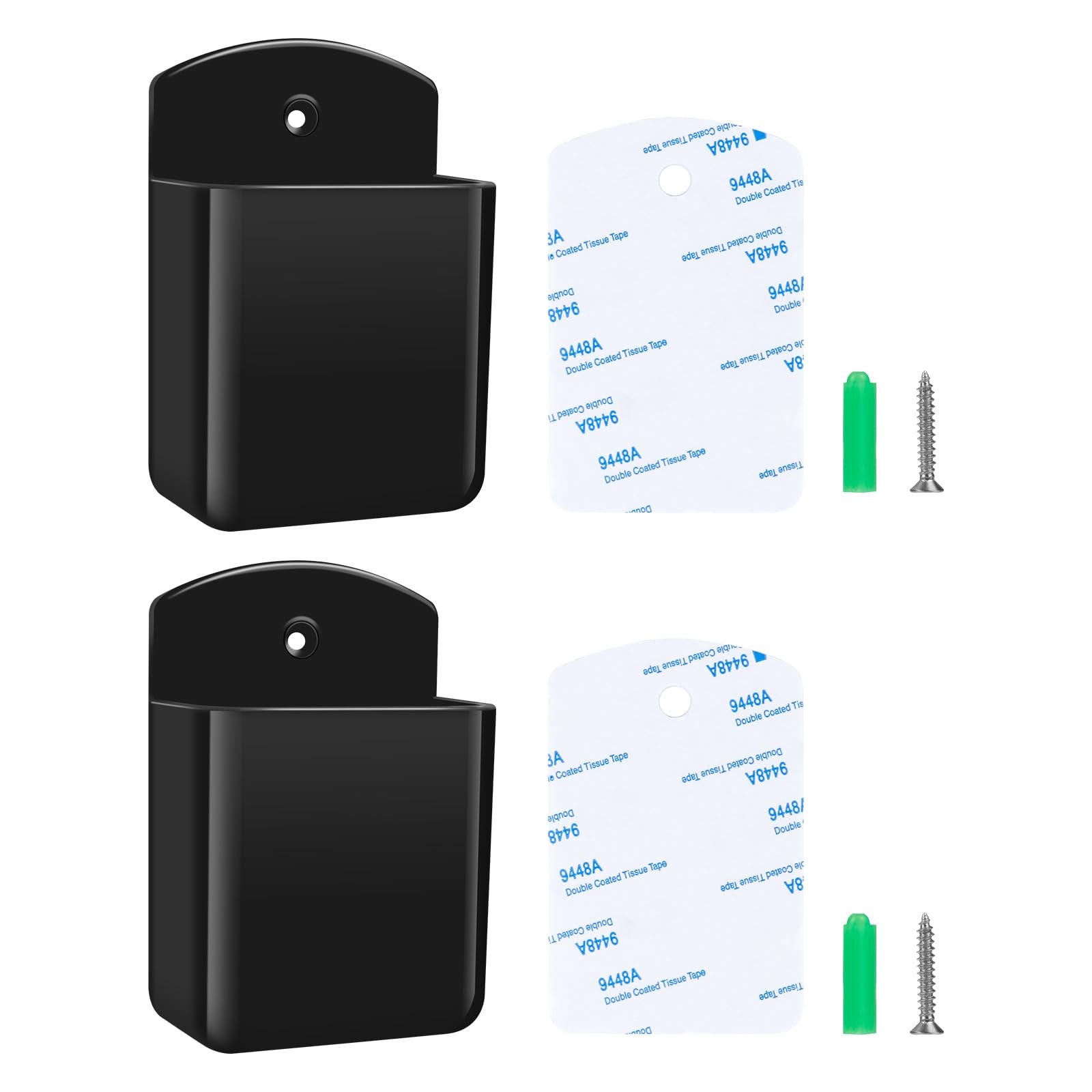 2 PCS Remote Control Holders Wall Mount Self Adhesive Organizer Storage Box