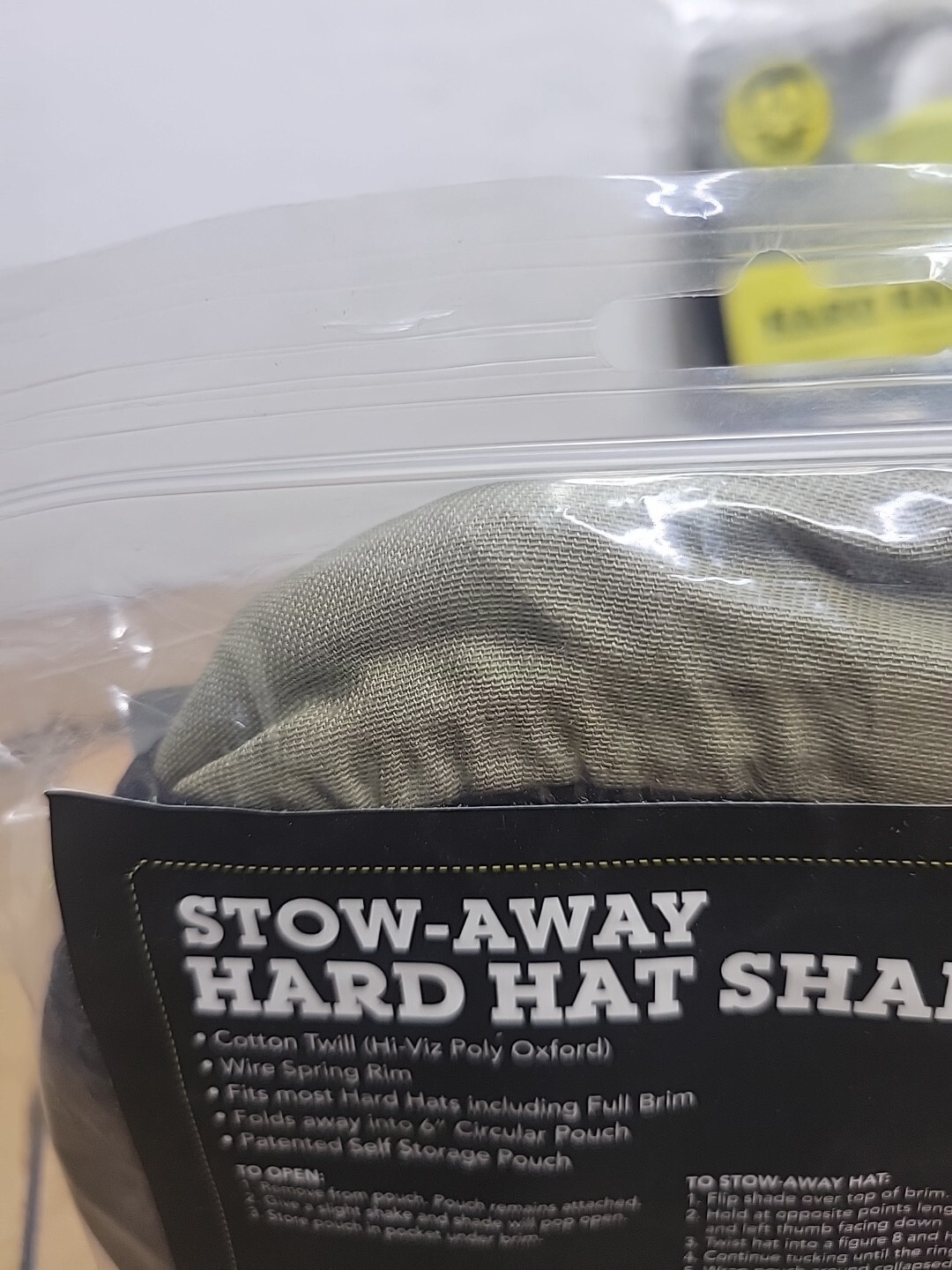 Qty: 2 KHAKI Occunomix MiraCool Stow-Away Hard Hat Sun Shade Protects Neck Face