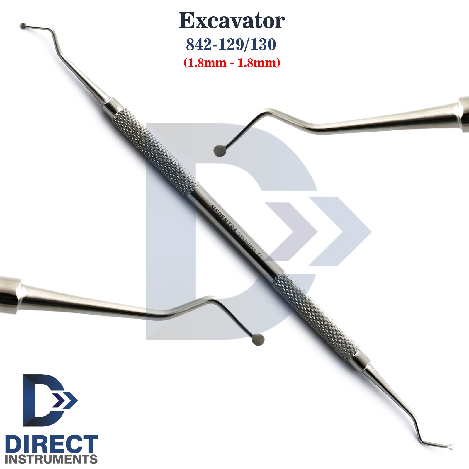 Set of 3 Dental Spoon Excavators Restorative Cavity Decay Removal Double Ended