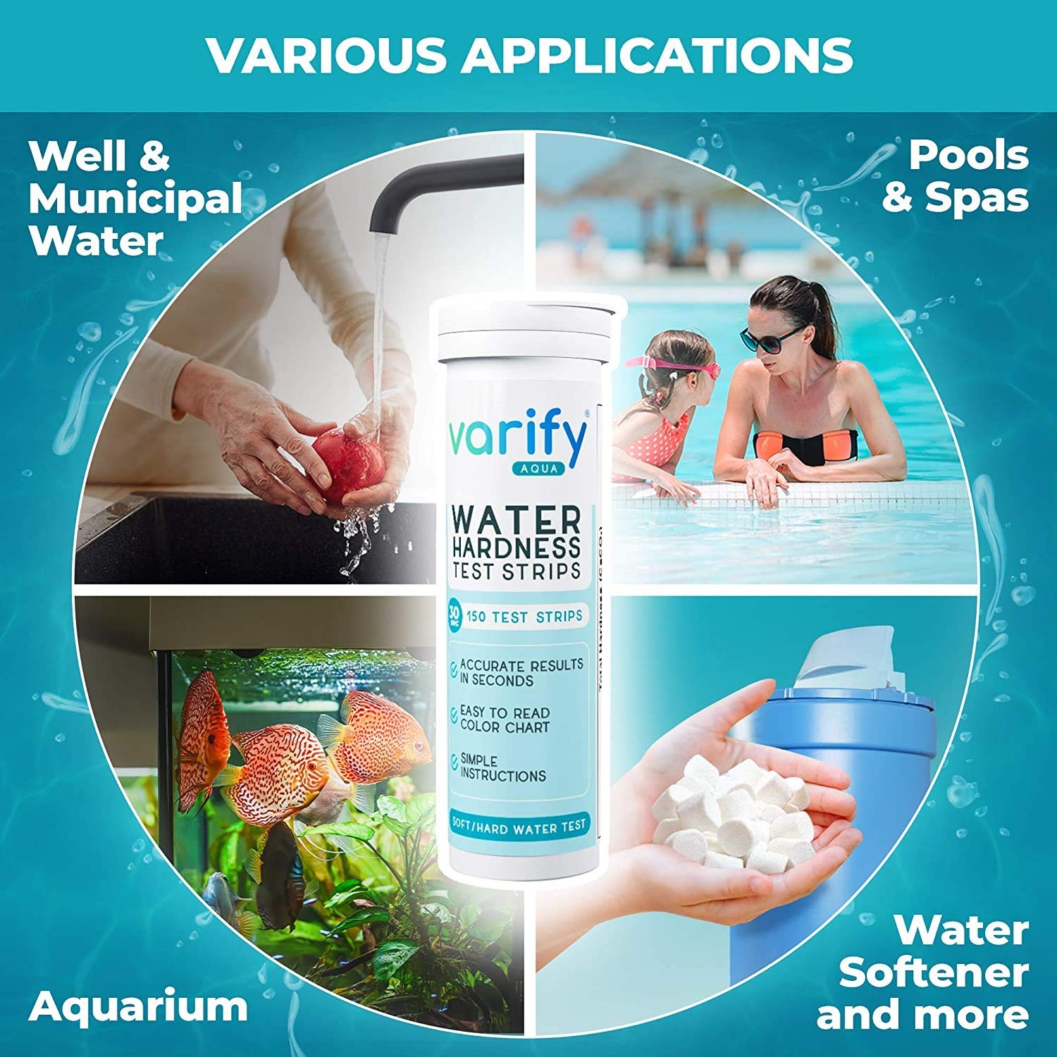 Varify Water Hardness Test Kit – Water Testing Kit for Home, Drinking, Well,