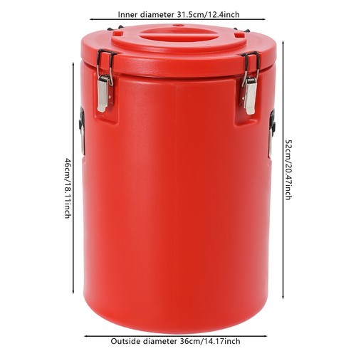 40L Commercial Soup Container Insulated Hot Cold Beverage Carrier Red