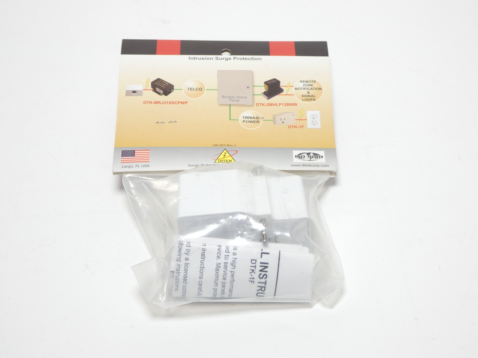 Ditek DTK-1F 1-Outlet Plug-In Wall Mount Surge Protection 120V 15A – NEW Surp…