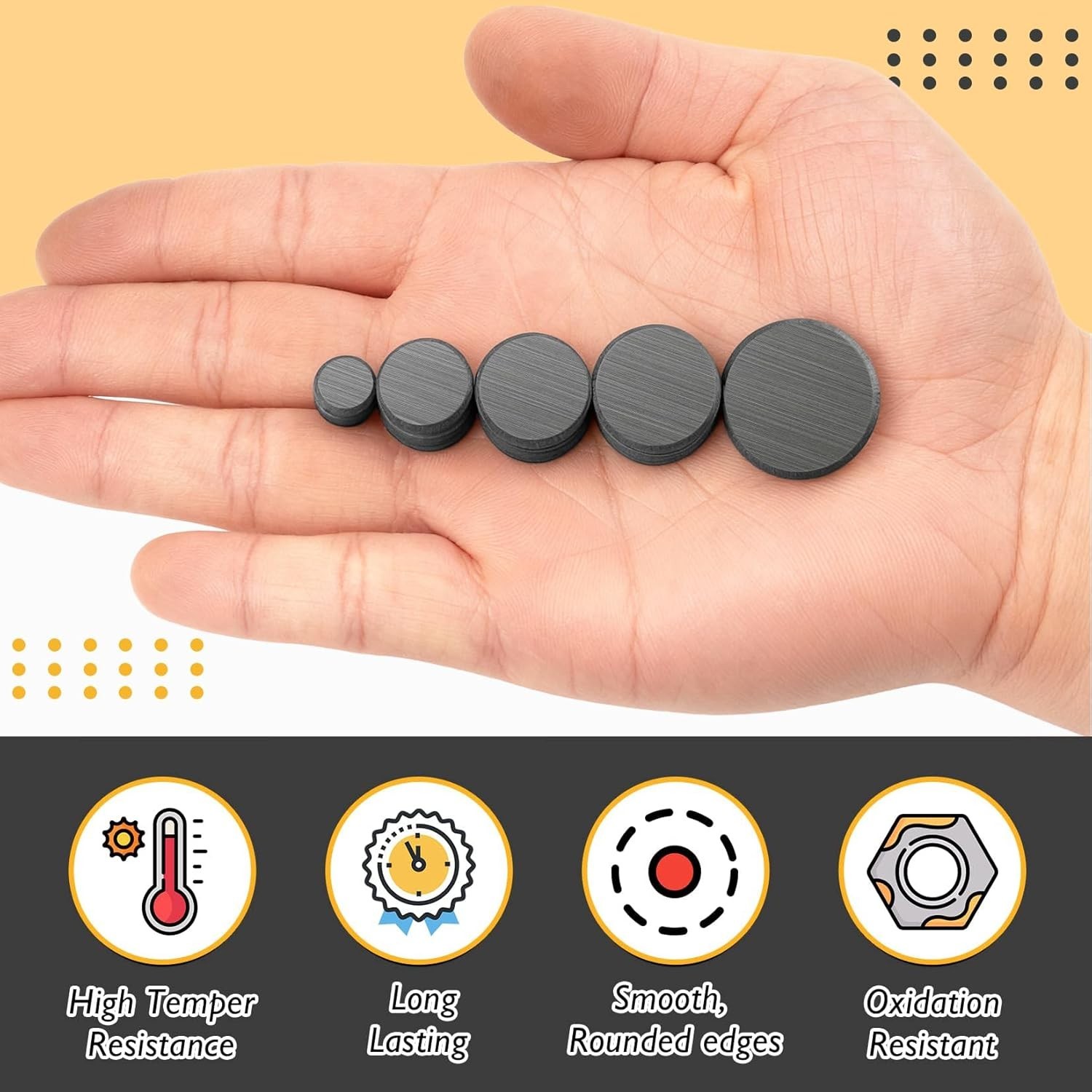 Small Magnets for Crafts with Adhesive Backing, 5 Different Size, 50Pcs Stron…