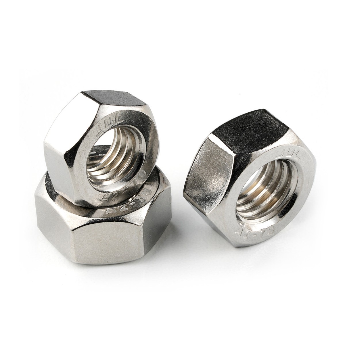 M1.0 M1.2 M1.4 to M64 Hex Full Nuts DIN 934 A2 & A4 Stainless Steel Hexagon Nuts
