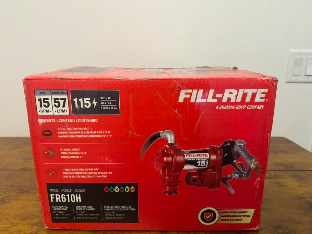 Fill-Rite FR610H 115V 15 GPM Fuel Transfer Pump W/Discharge Hose & Manual Nozzle