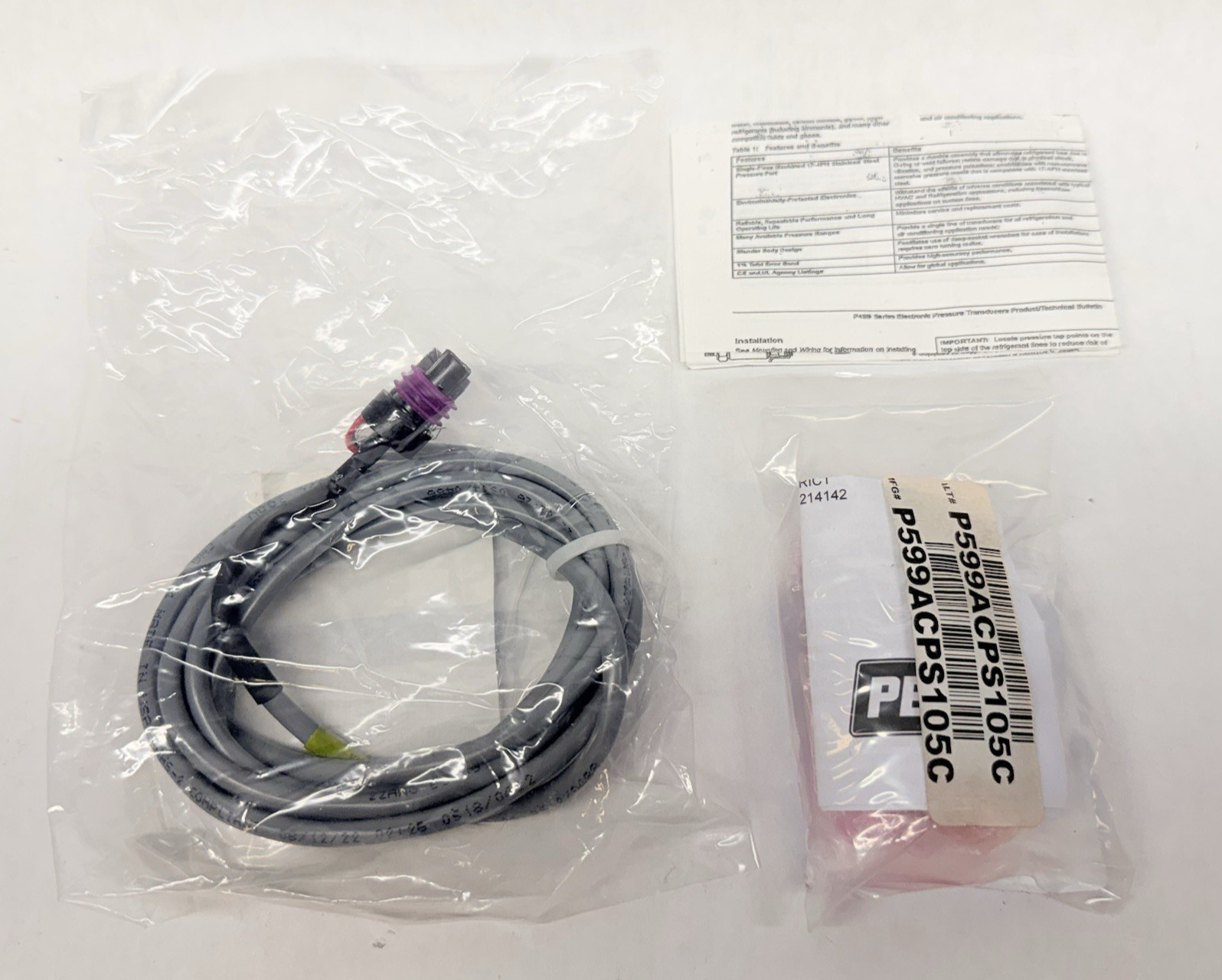NEW Johnson Controls P599ACPS105K Pressure Transducer Kit 0-500 PSI, 0-20 mA