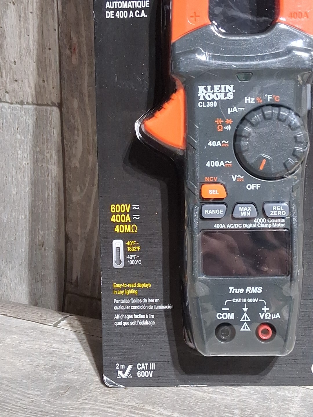 New Klein Tools CL390 Auto-Ranging Digital Clamp Meter 400A AC (CL390) W/ Case