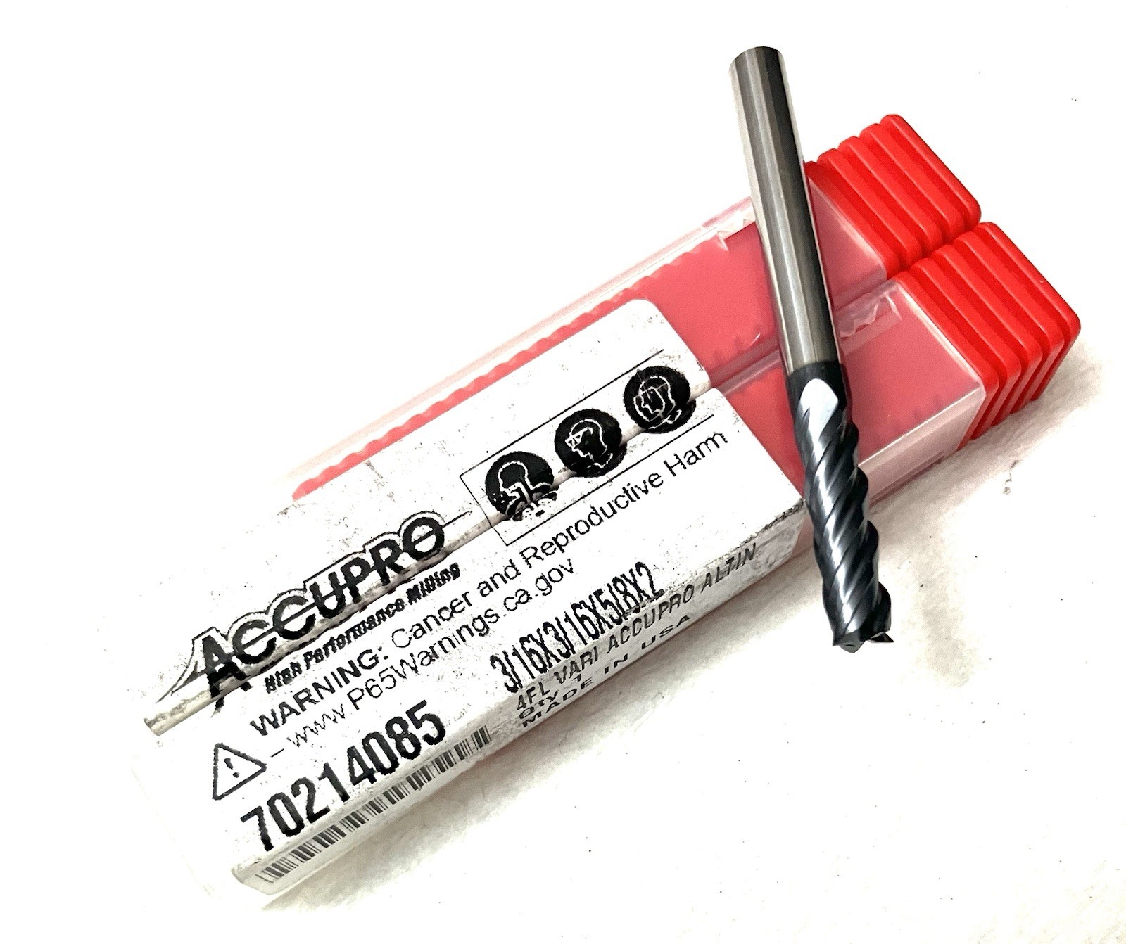 5PC Accupro 70214085 3/16″ 4FL Square End Mill Solid Carbide AlTiN NEW