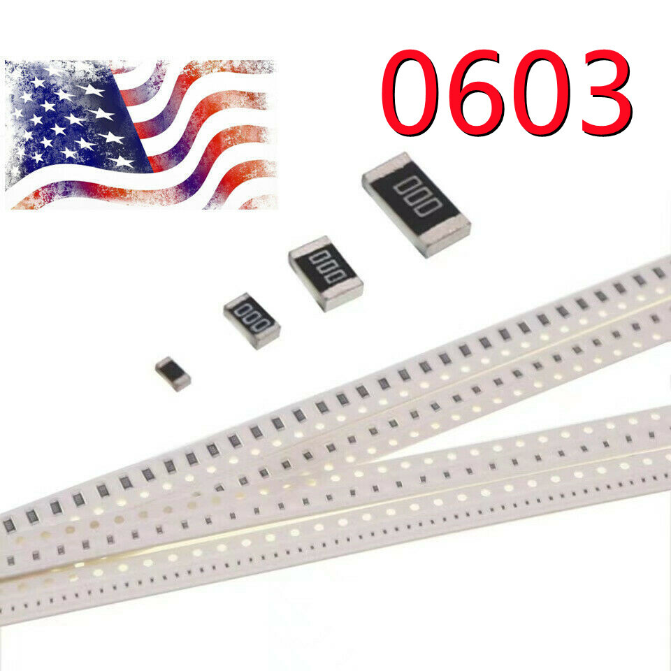 10 pcs 0603 SMD Resistors Kit 1% 0 ohm-10m ohm Choose From 170 Values SMT