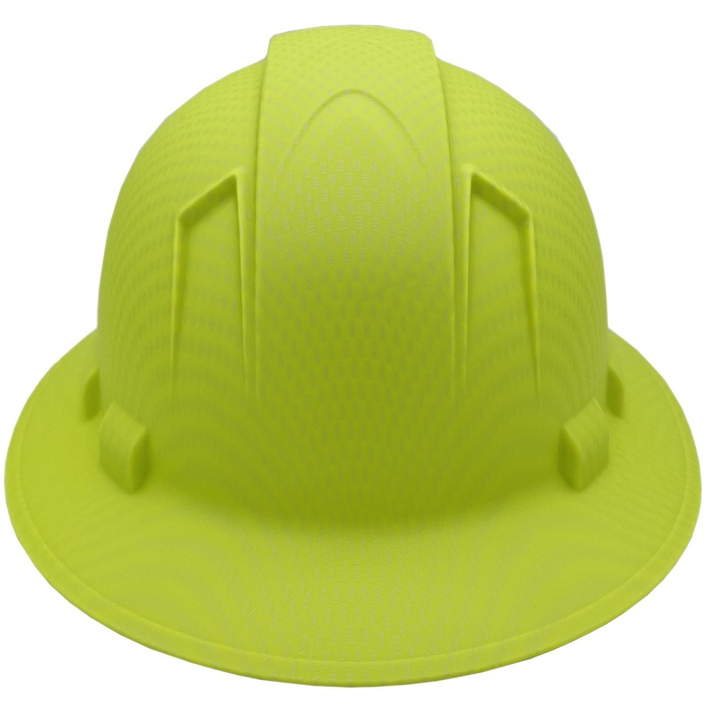 Pyramex Ridgeline Full Brim Hard Hat with 6 pt suspension – Matte Lime Graphite