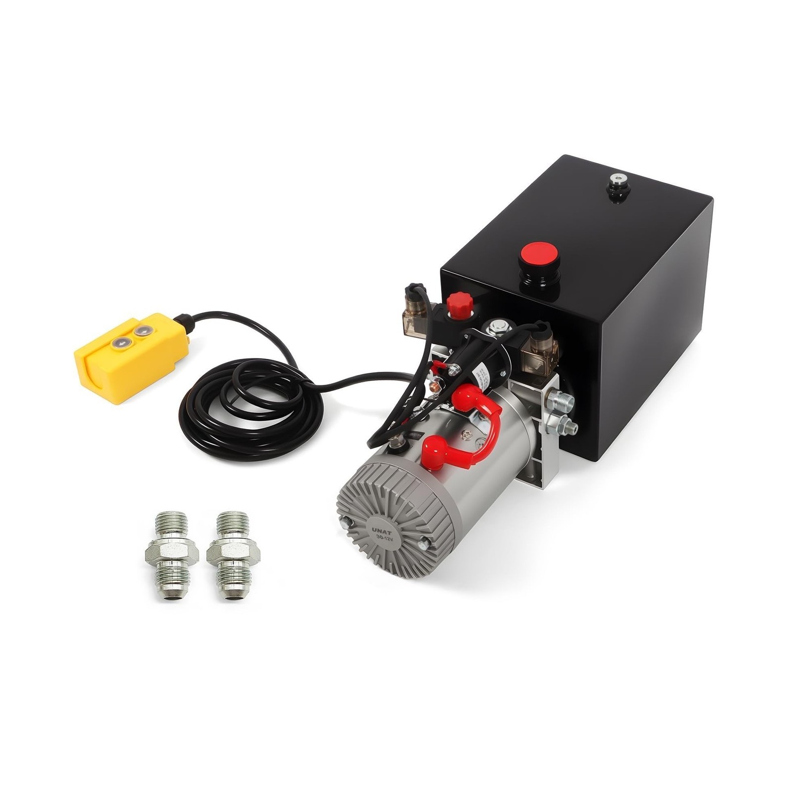 Nakkaa 12V DC Hydraulic Power Device 8 Quart Double Acting Hydraulic Dump Tra…