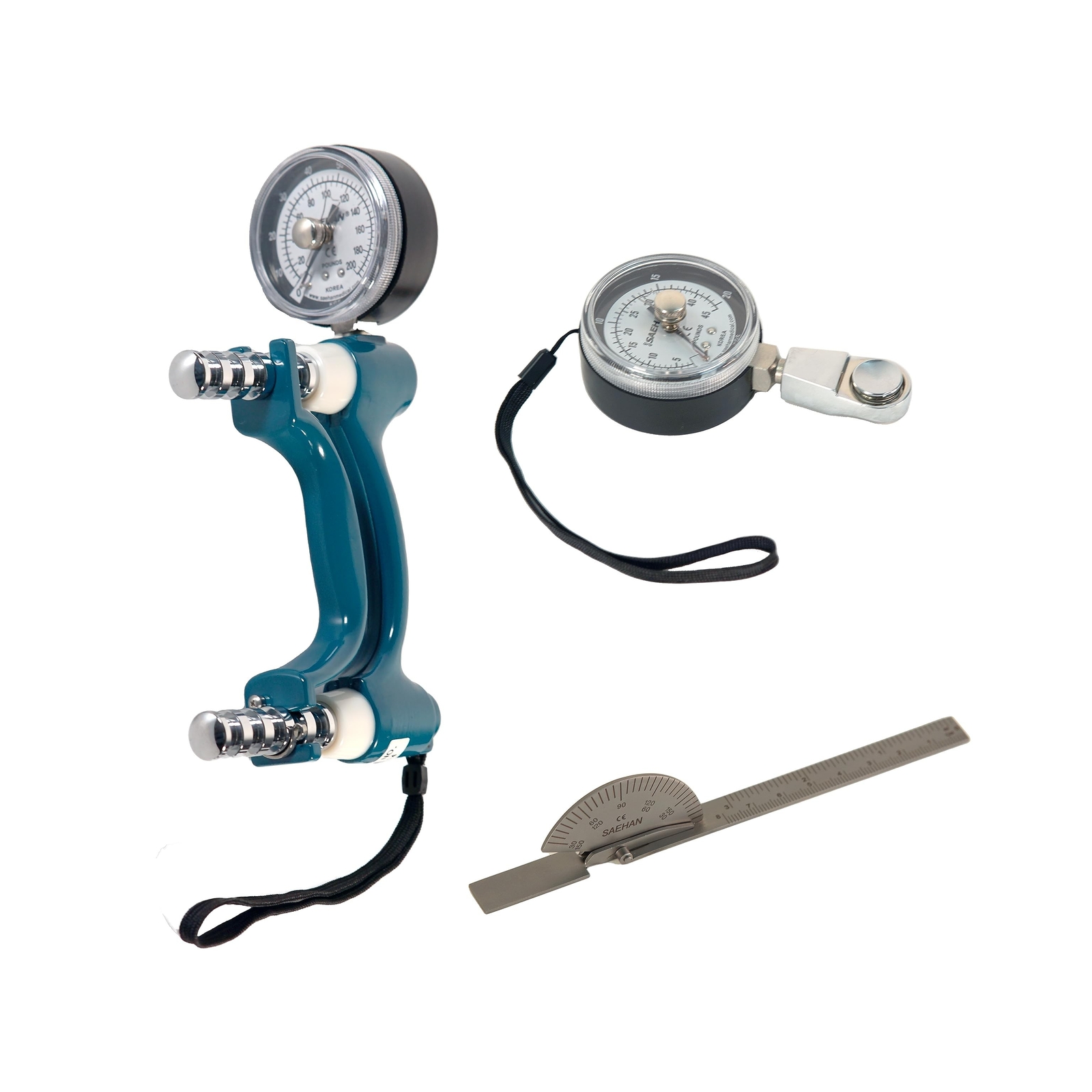 Hand Evaluation 3 Piece Kit – Dynamometer, Pinch Guage, Finger Goniometer