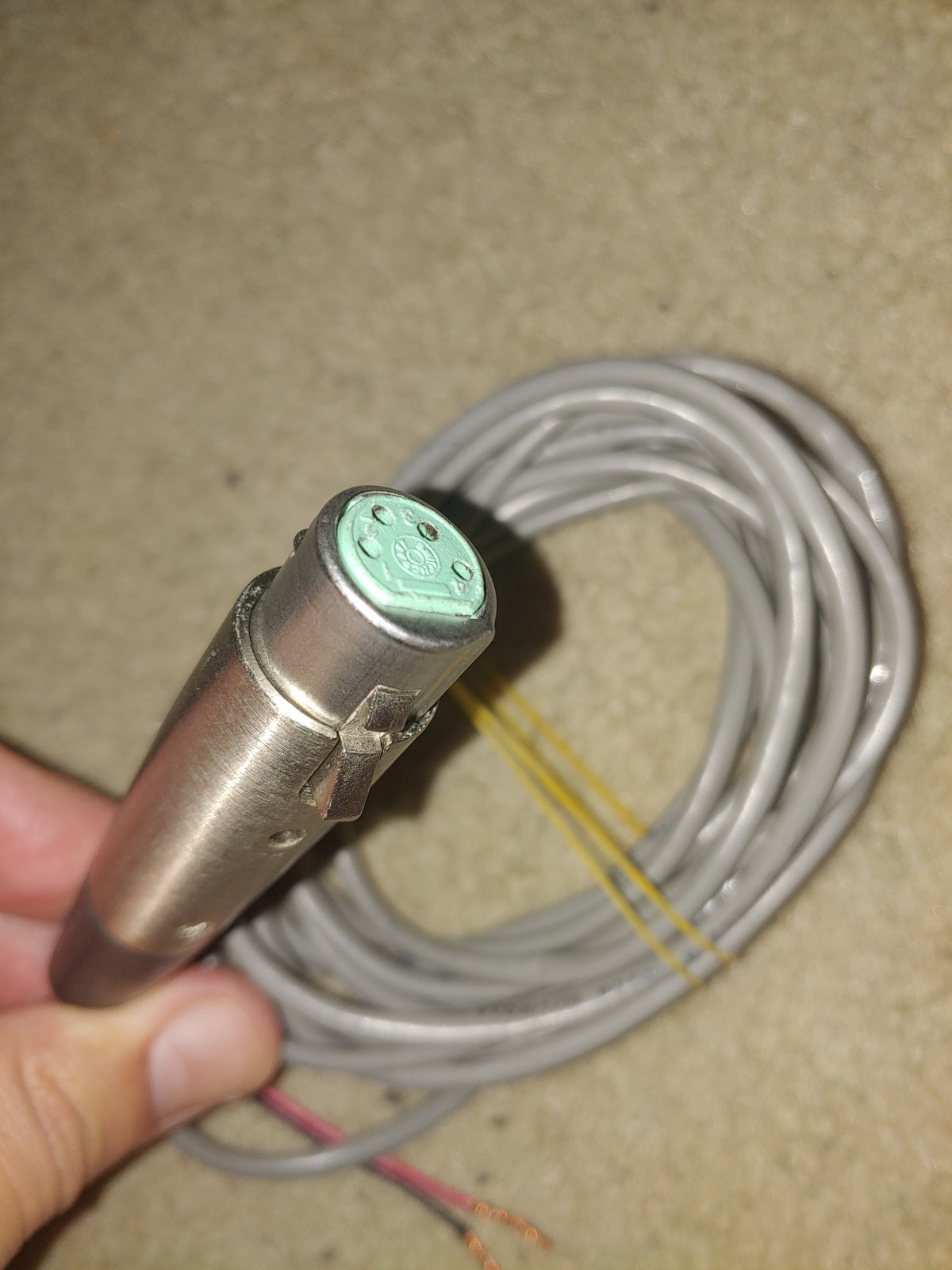 Switchcraft A3F 3-Pin XLR Silver Pins Female Plug Connector W/11 ft wire US Made