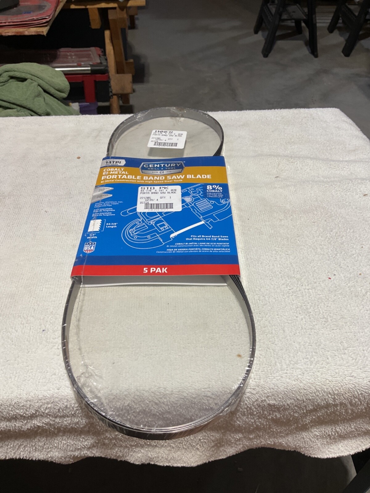 CENTURY COBALT BI-METAL PORTA BAND SAW BLADES #15714 44 7/8″x14TPI X.20″PACKOF5
