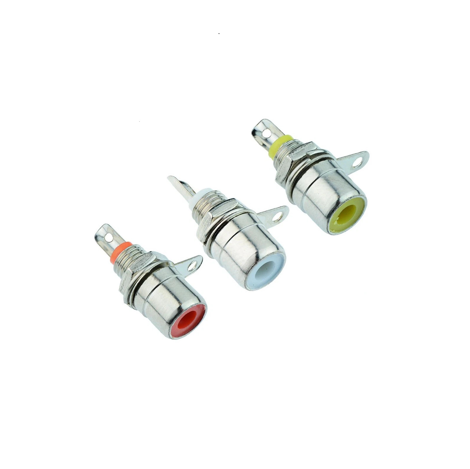 3 RCA Panel Chassis Mount Socket Connector – Yellow. Red, White US STOCK!