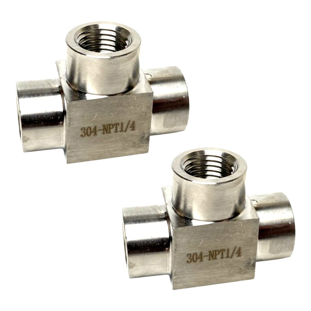3Pcs 1/4″ Tee T 3 way Female 304 SS Threaded Connector Pipe Fitting NPT USA