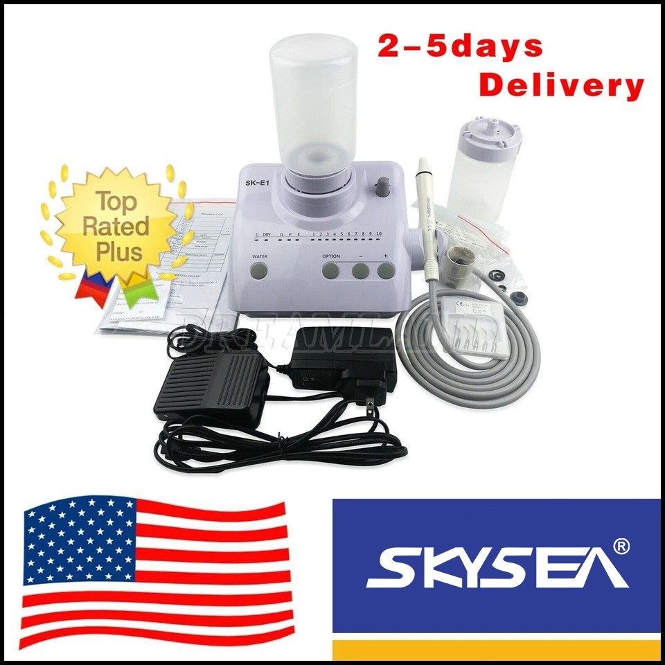 US Cavitron Dental Ultrasonic Scaler fit EMS + LED Handpiece+Tips+Bottle SK-A8