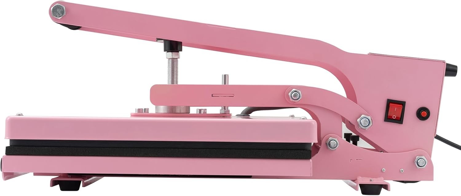Heat Press Machine 15 x 15 in Sublimation Printer Transfer for DIY T-shirt Pink