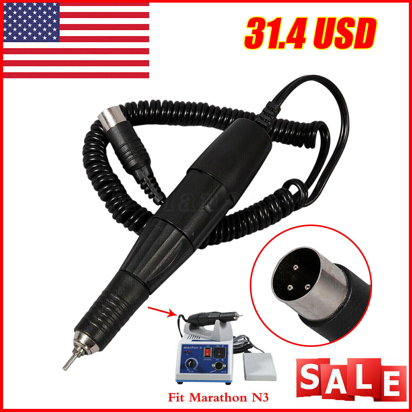 1 Set Dental Strong 35K High Speed Electric Micro Motor Handpiece 35,000RPM