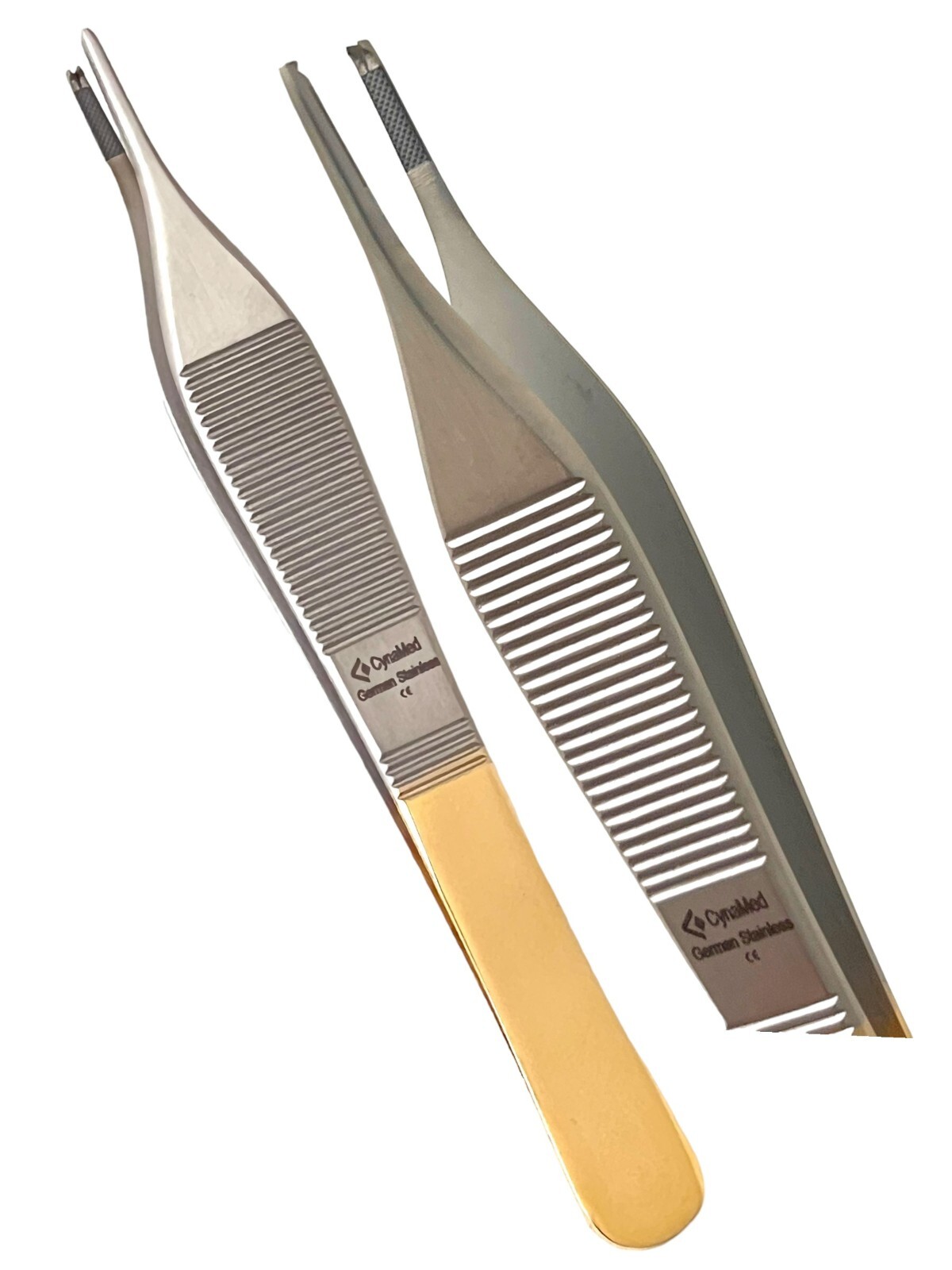 German T/C Adson Tissue Forceps 1×2 Rat Tooth,Brown ,Serrated Teeth Surgical Ins