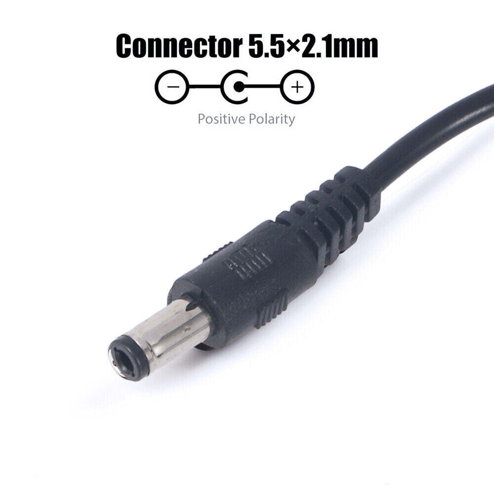12V AC/DC Wall Mount Adapter 2A 24W w/ 5.5mm x 2.1mm DC Output Connector