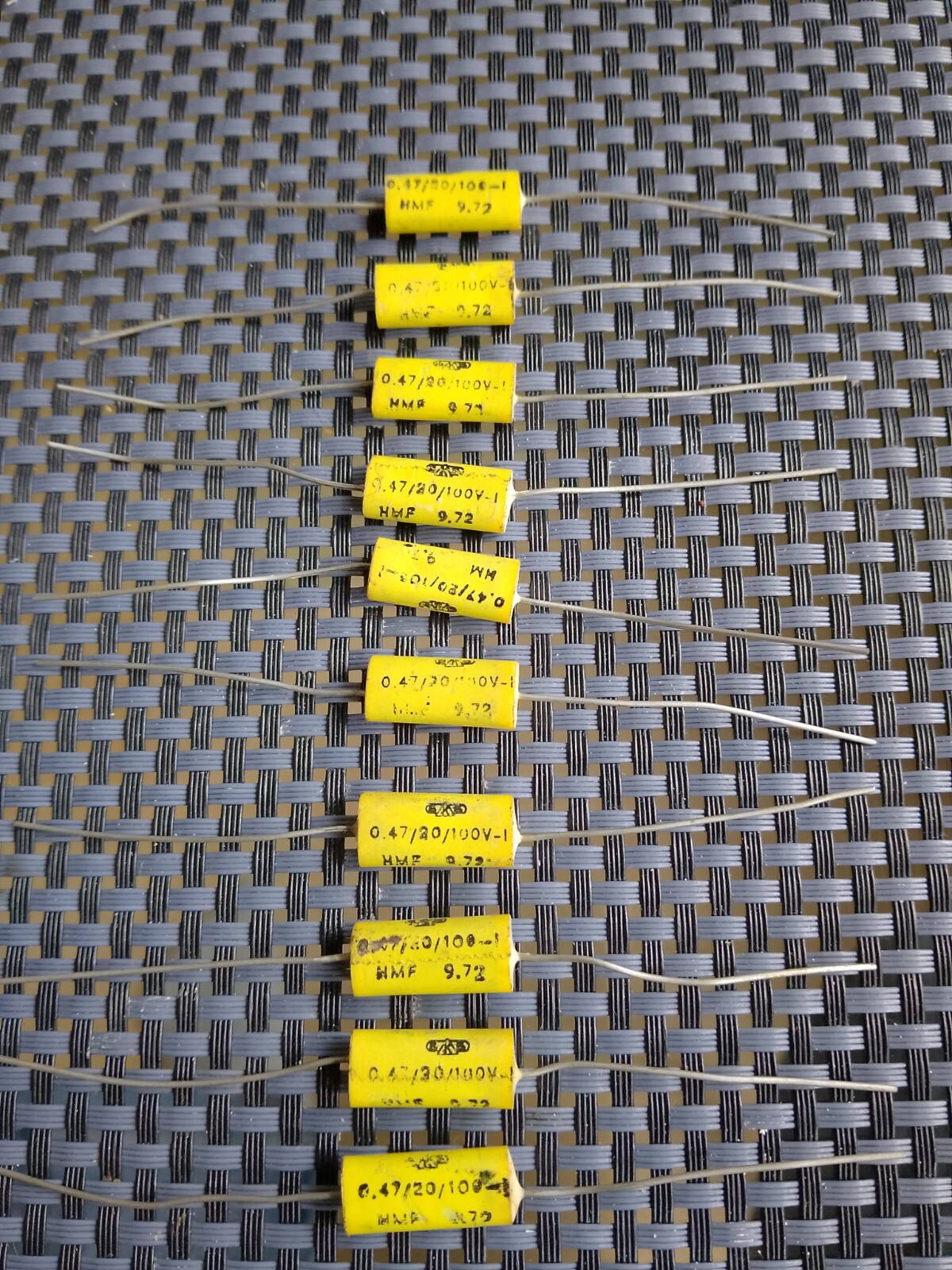 15x CAPACITOR 0.47uF 470nF 100V= 20x10x5mm Yellow Joblot, Historic