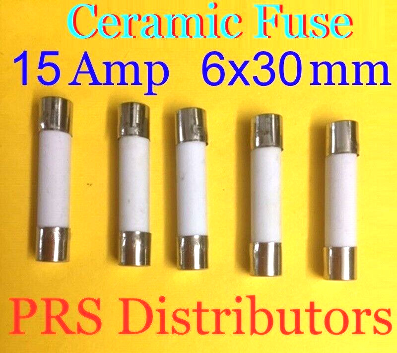 Ceramic Fuse 15A 250V 6X30mm 5 piece USA SELLER