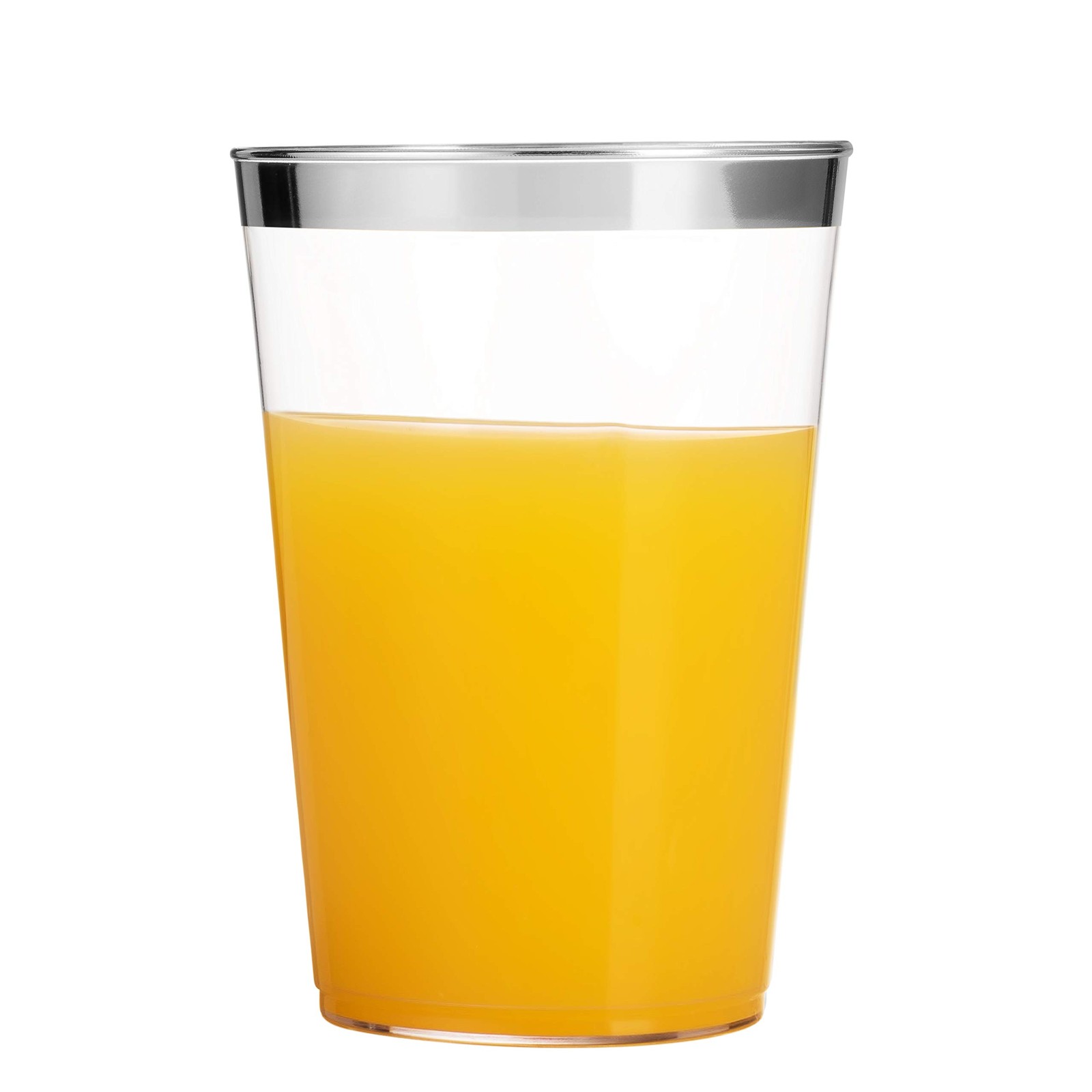100 Silver Plastic Tumblers – 16 Oz Clear, Elegant Wedding & Party Cups with …