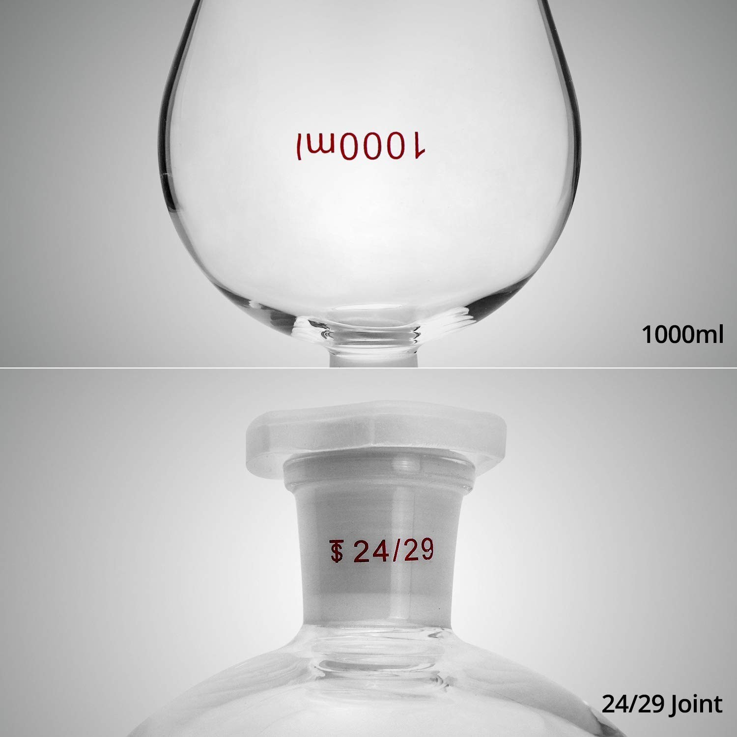 1000ml Separating Funnel with 24/29 Joints and PTFE Plug