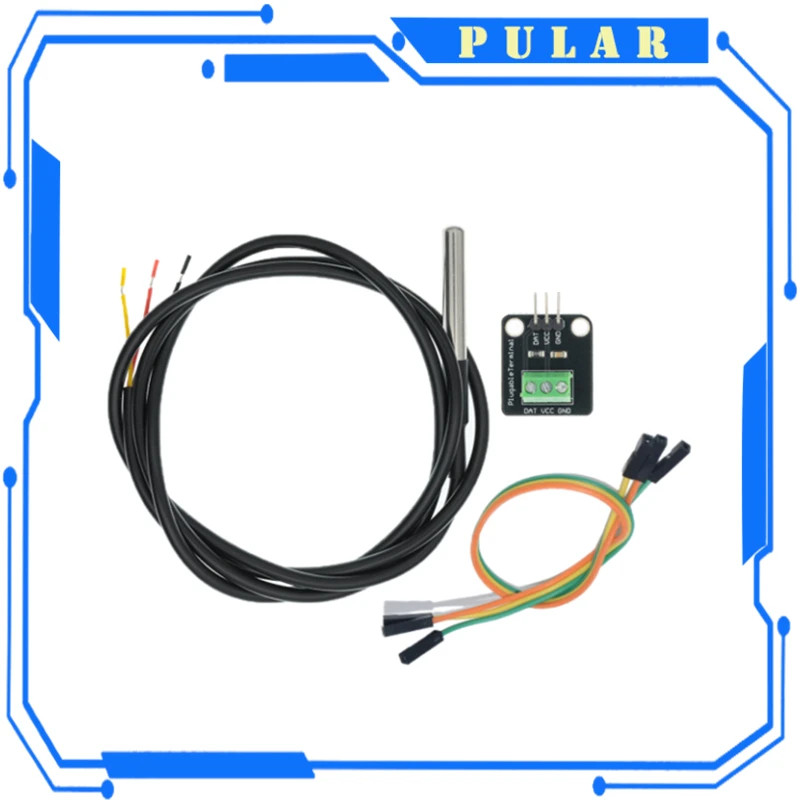 Waterproof Digital Temperature Sensor Cable 100CM DS18B20 Probe Stainless Steel