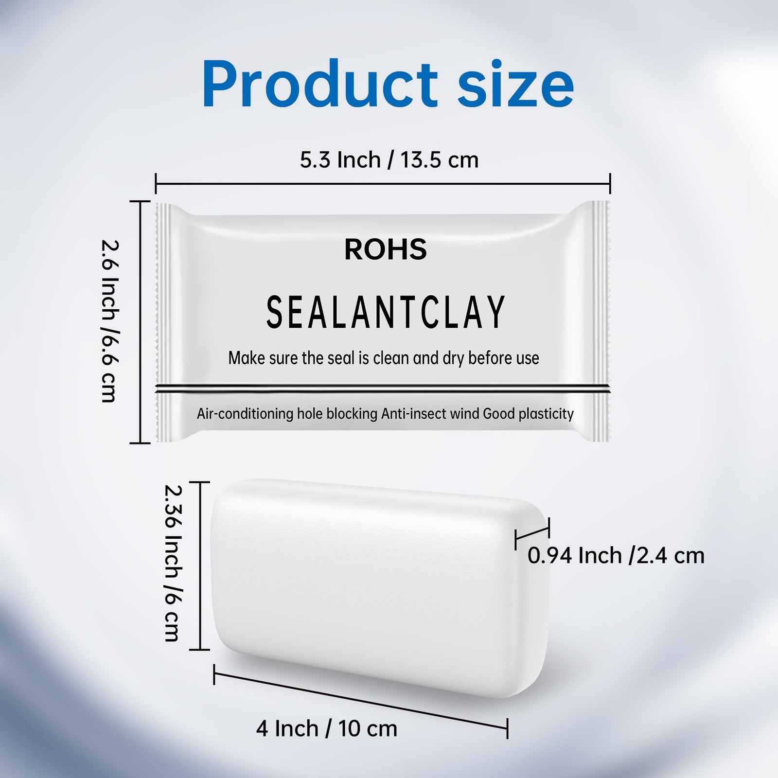 6 Pcs White Seal 7 x 2.4 x 3.7 inches, 6 Pack Putty（30g）