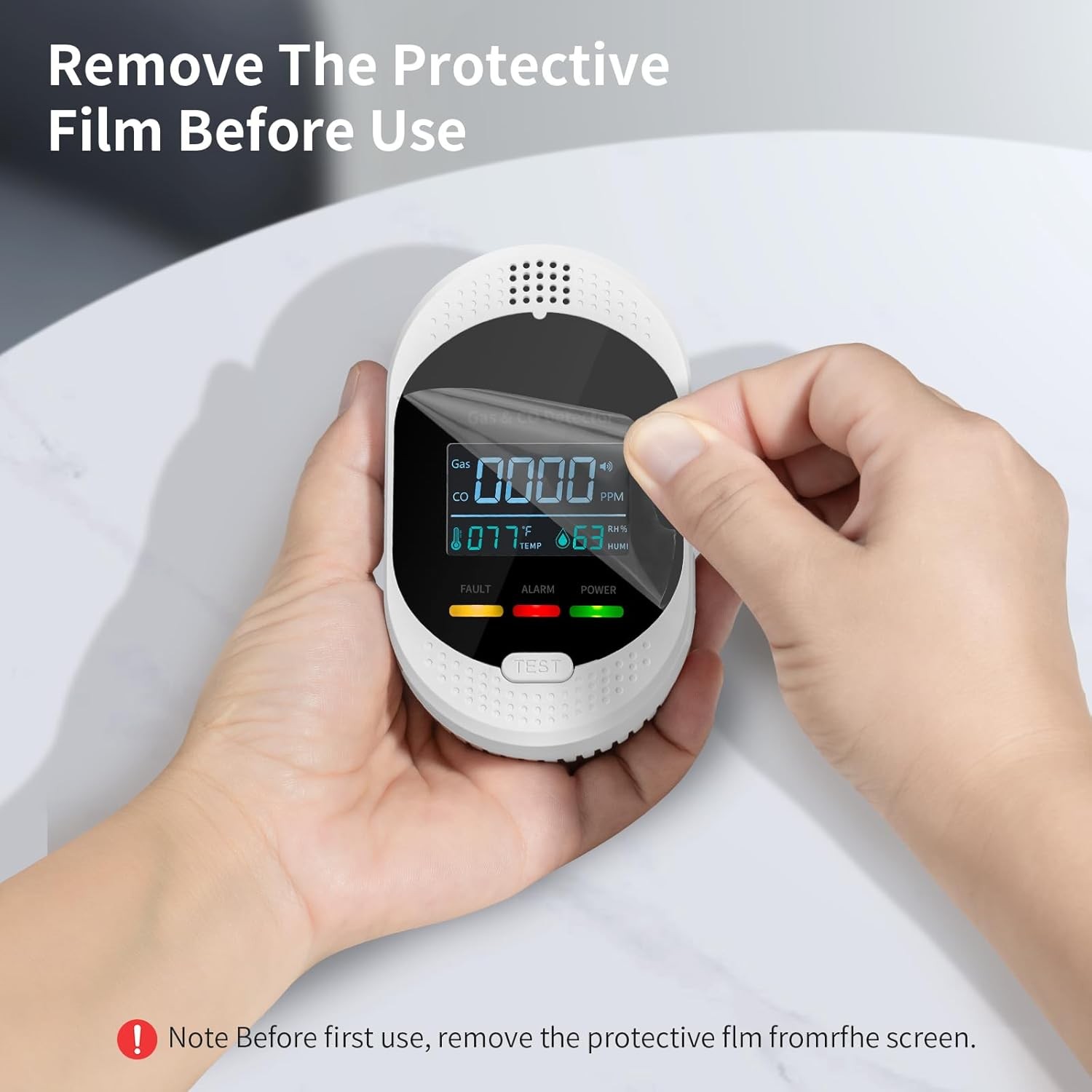 4-in-1 Carbon Monoxide Detector Plug CO2 Level Monitor Alarm with Temp Sensor US