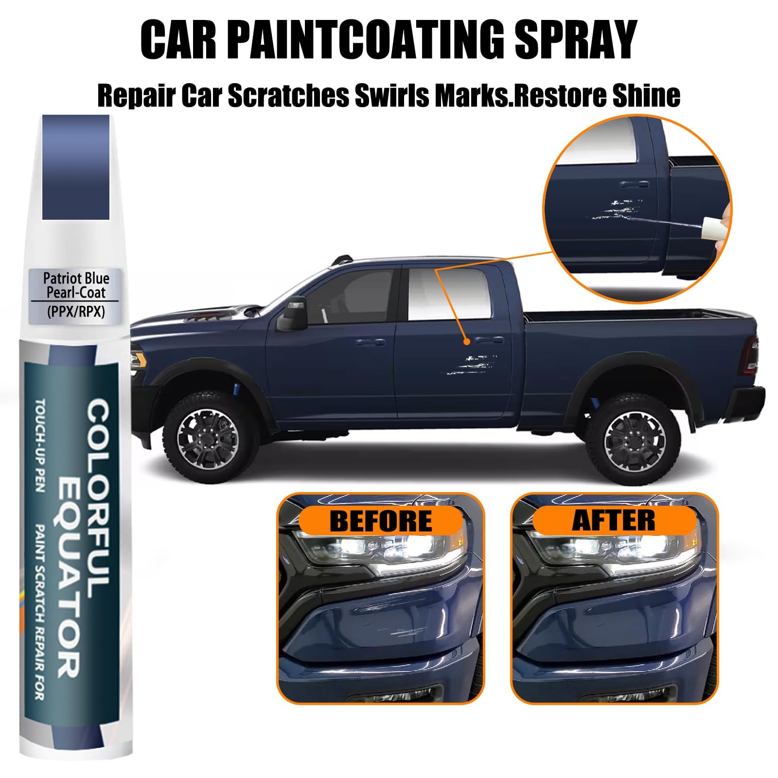Patriot Blue Pearl~Coat Touch Up Paint for Dodge Ram Scratch Repair Pen