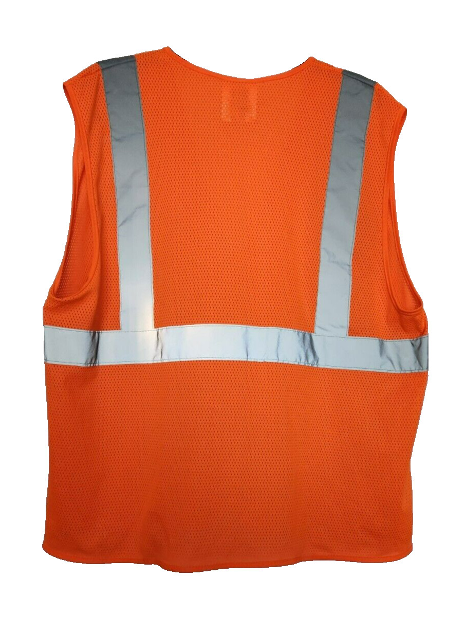 PIP Safety Vest Size Large with Pockets Hook and Loop Closure Type R Class 2