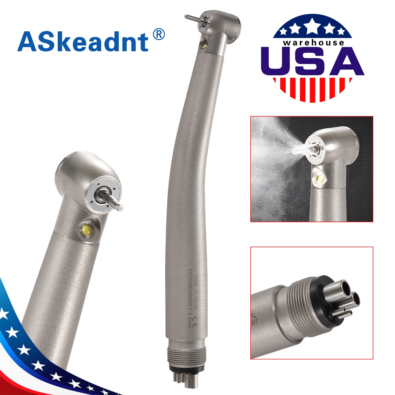 NSK Style LED E-generator Dental High Speed Handpiece Fiber Optic Turbine 4Hole