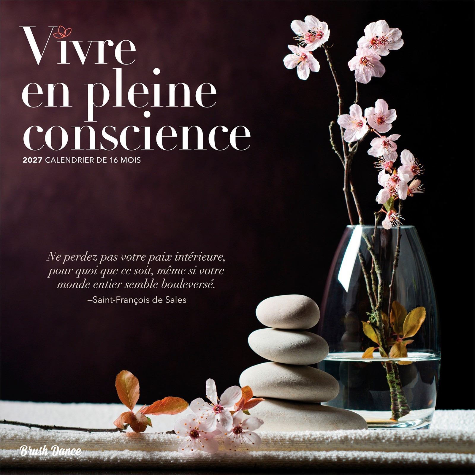 Vivre en pleine conscience | 2027 12×24″ (Hanging) Monthly Square Wall Calendar