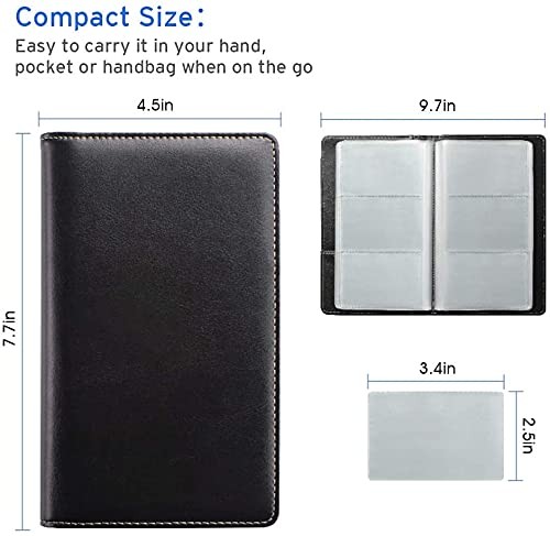 Sooez Leather Professional Business Card Book Holder Organizer, 240 Capacity Cre
