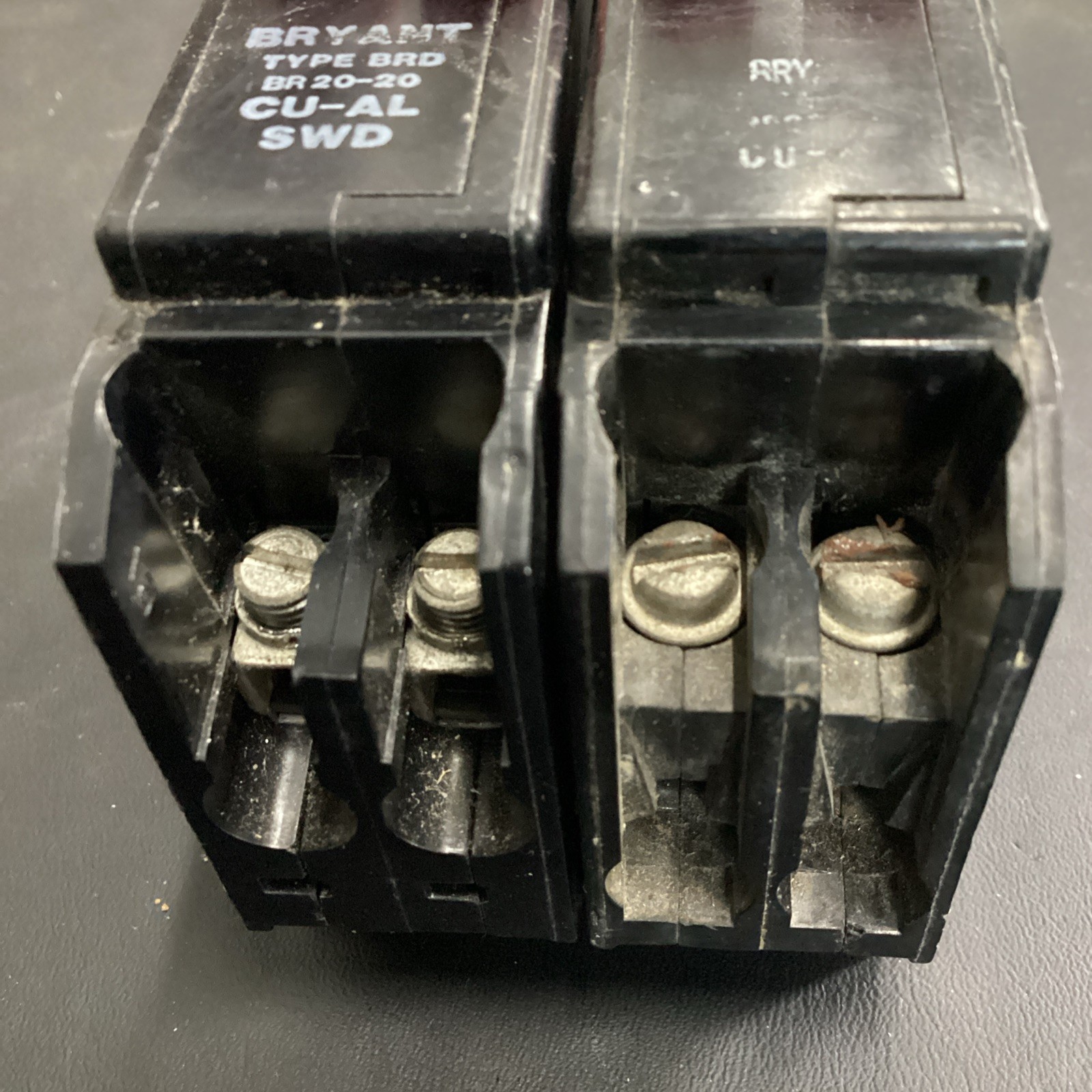 Lot Of 2 Bryant BR2020 Type BRD 20-20 AMP Twin Pole Used (CHIPPED)