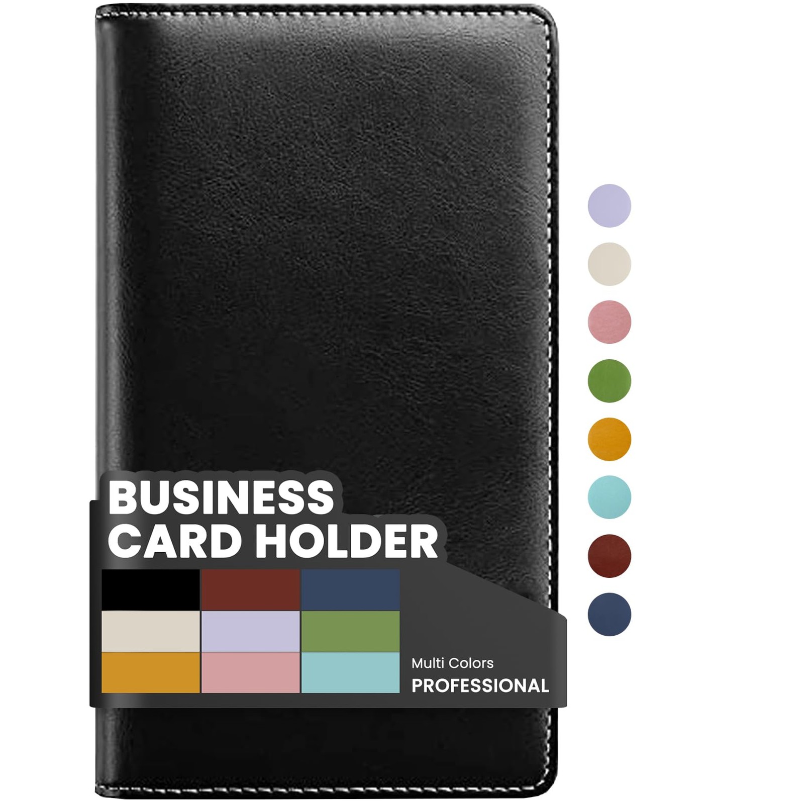 Sooez Leather Professional Business Card Book Holder Organizer, 240 Capacity Cre