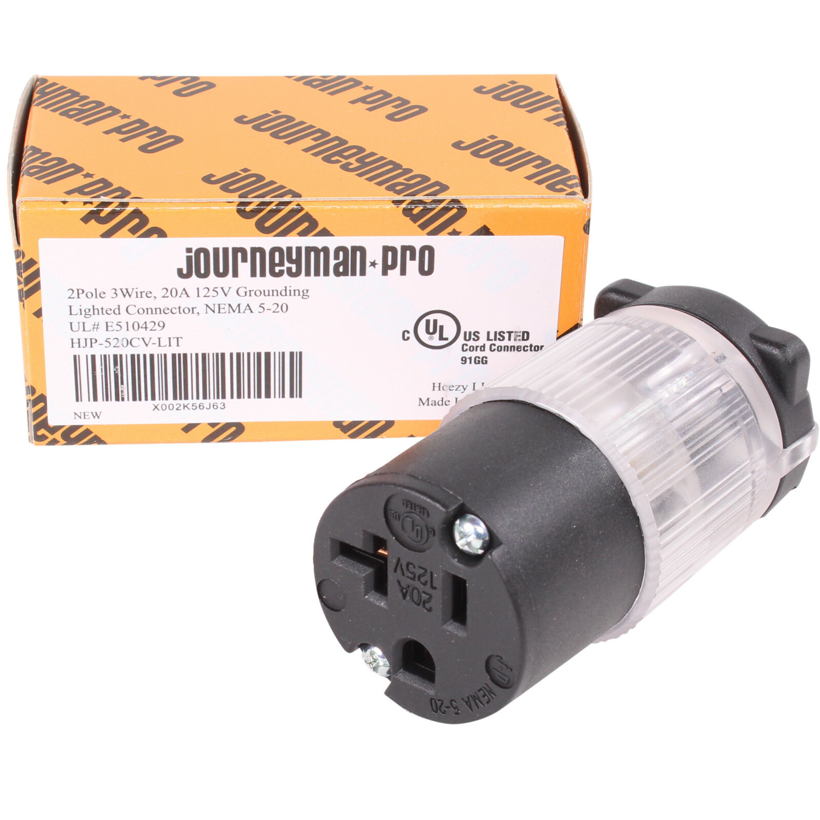Male Female Plug Connector Replacement Lighted Cord Repair Ends 20A 125V 5-20