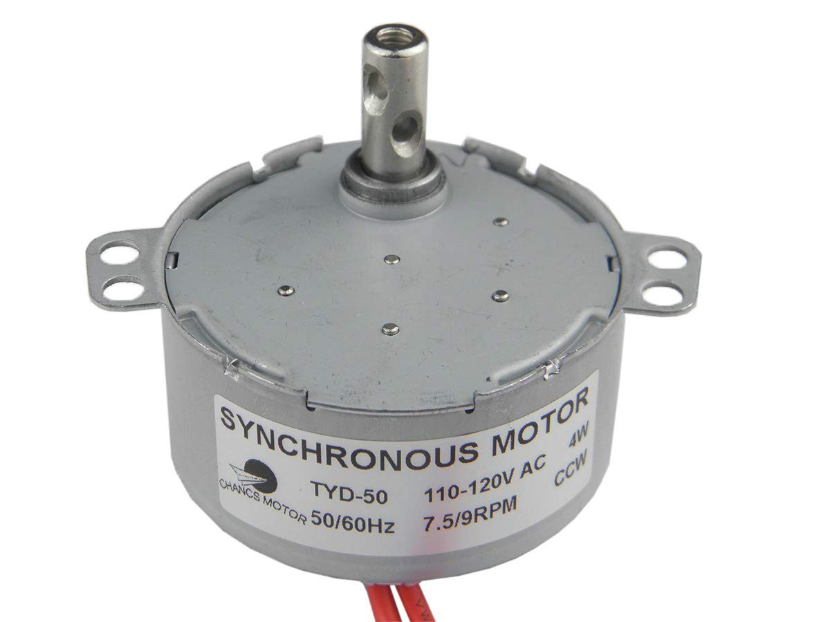 Low Noise 7.5 9RPM Electric Motor AC 110 120V Synchronous CCW Rotation