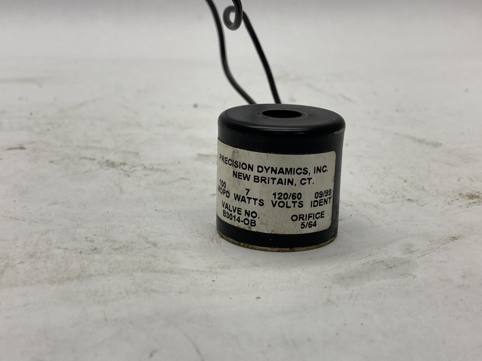 USED Precision Dynamics 7W 120V 60Hz 100 MOPD 5/8” Orific Solenoid Coil B3014-OB