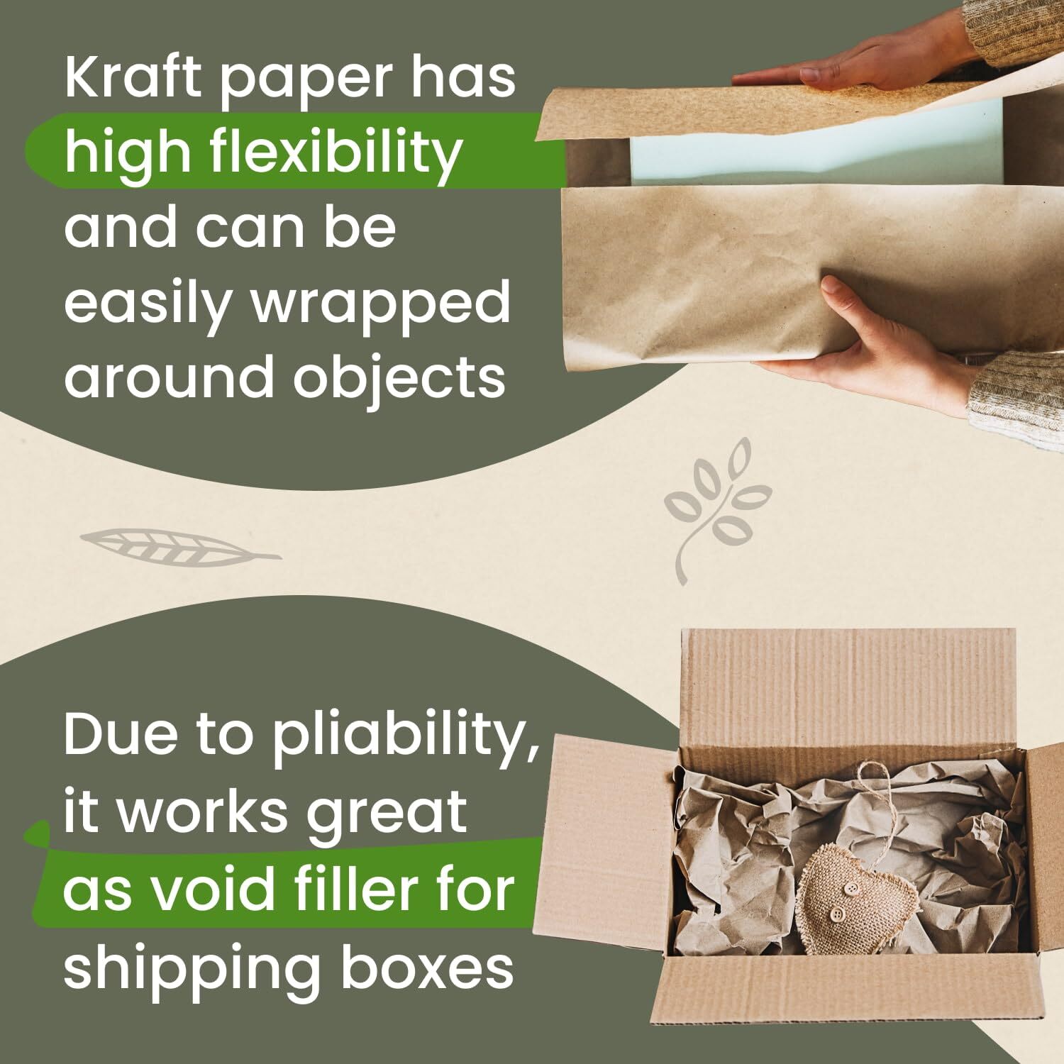 IDL Packaging 36″ x 180 feet (2160 inches) Brown Kraft Paper Roll, 30 lbs (Pa…