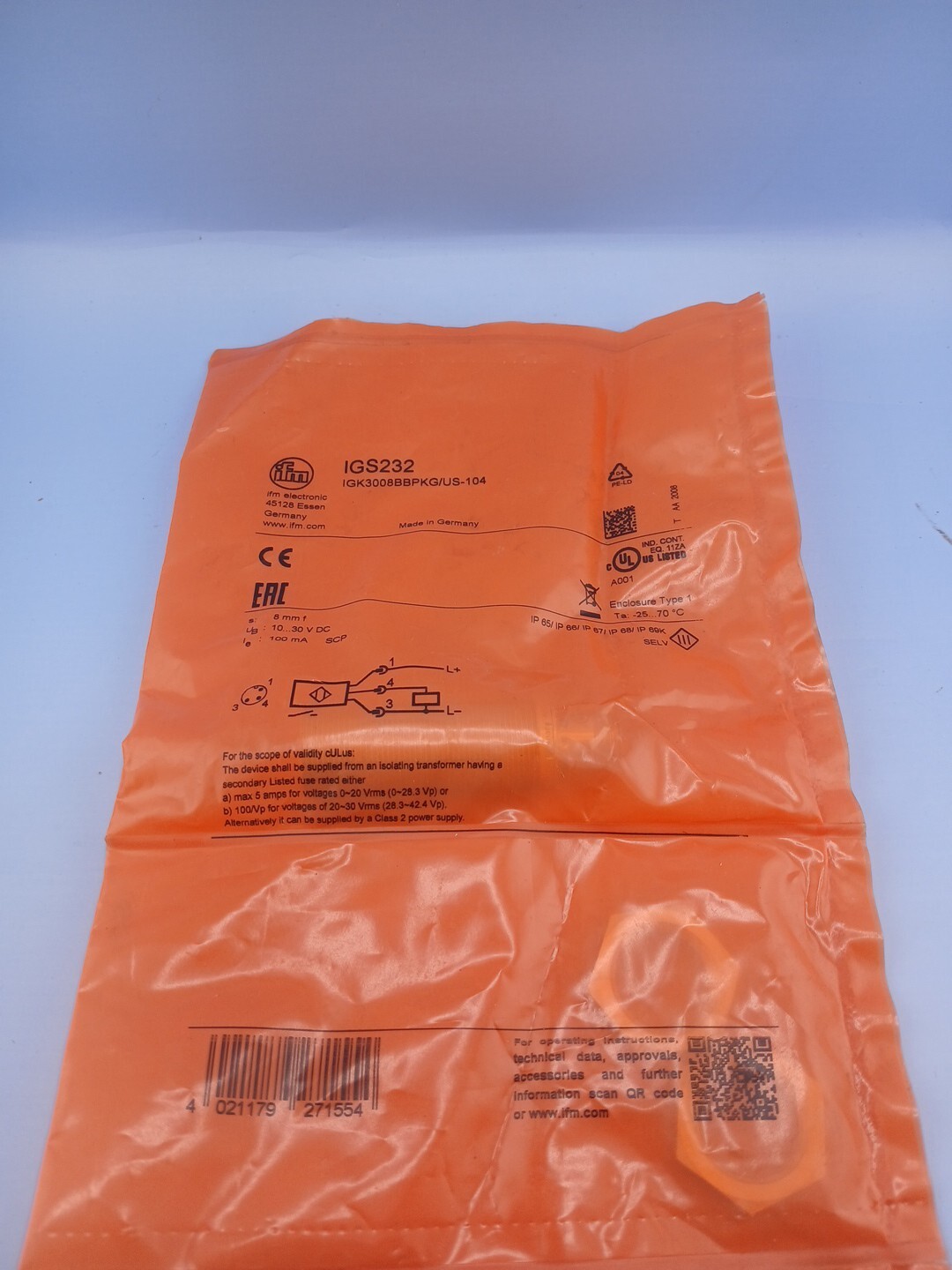 1pcs IFM IGS232 IGK3008BBPKG/US-104